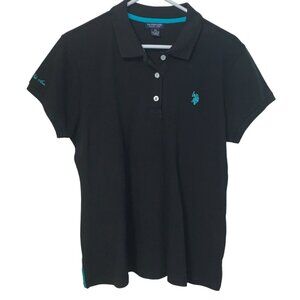 U.S. Polo Assn. Boys Short Sleeve 100% Cotton Polo XL (14) Shirt Black NWT READ